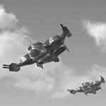 Вертолеты над терраформированными территориями.